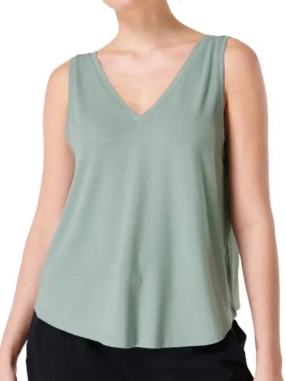 Sweaty Betty Wave Holistic V-Neck Tank Top in Slate Green/Gray Size Small